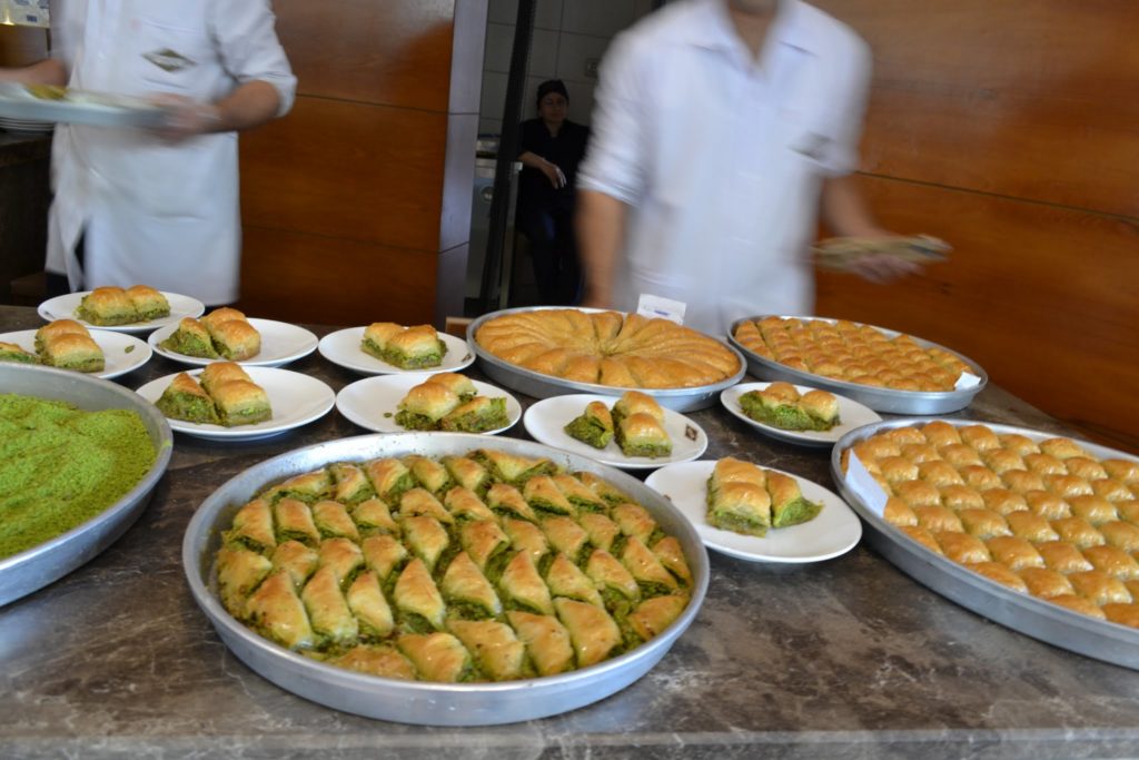 Baklava with pistachios is a must try in Turkey