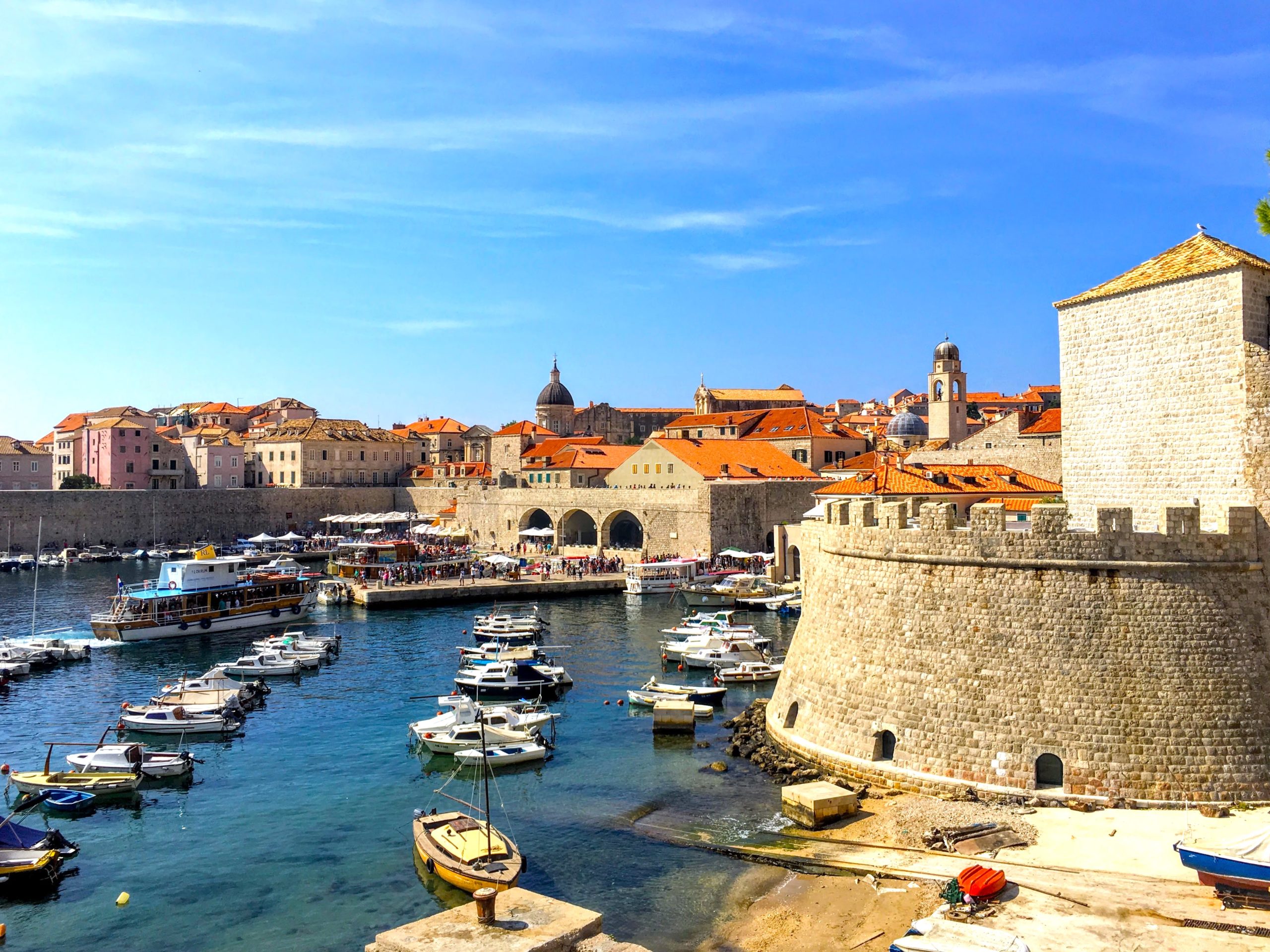 Dubrovnik old town port, Balkans road trip