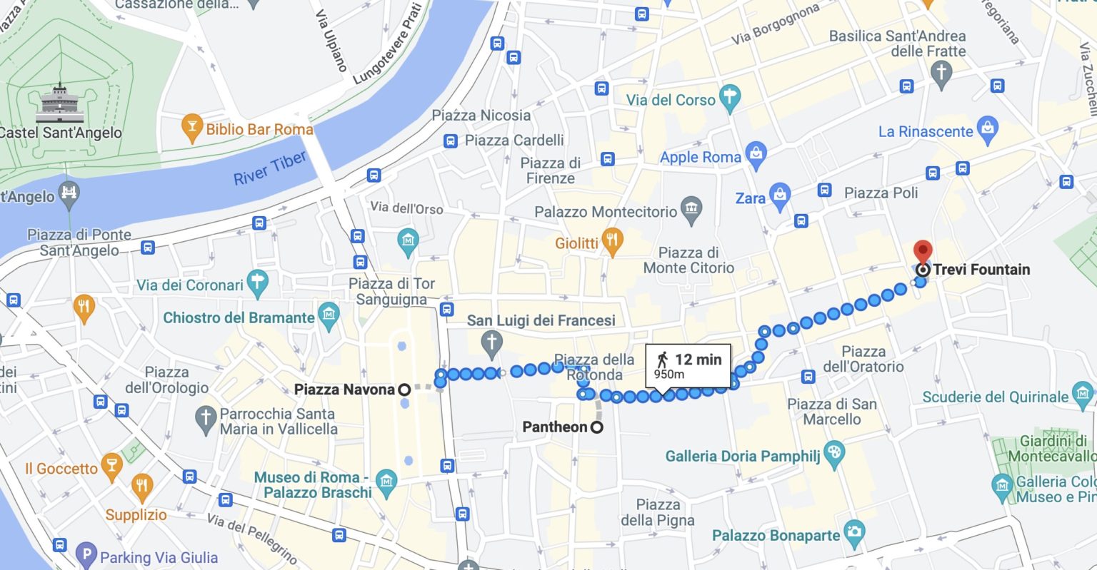Romada gezilecek yerler haritası