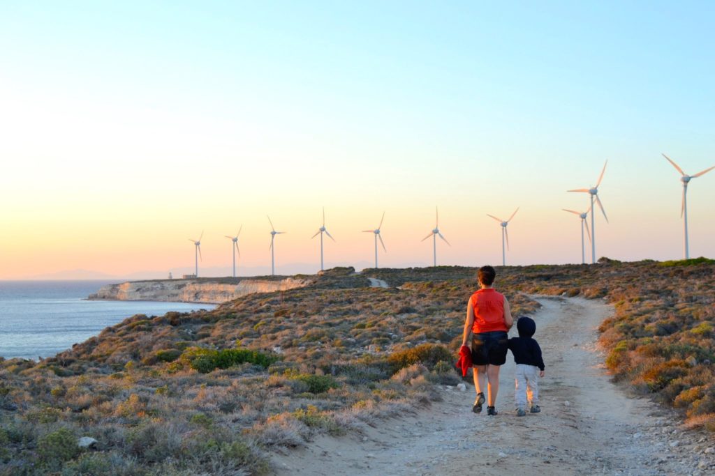 Bozcaada Polente wind turbines Turkey