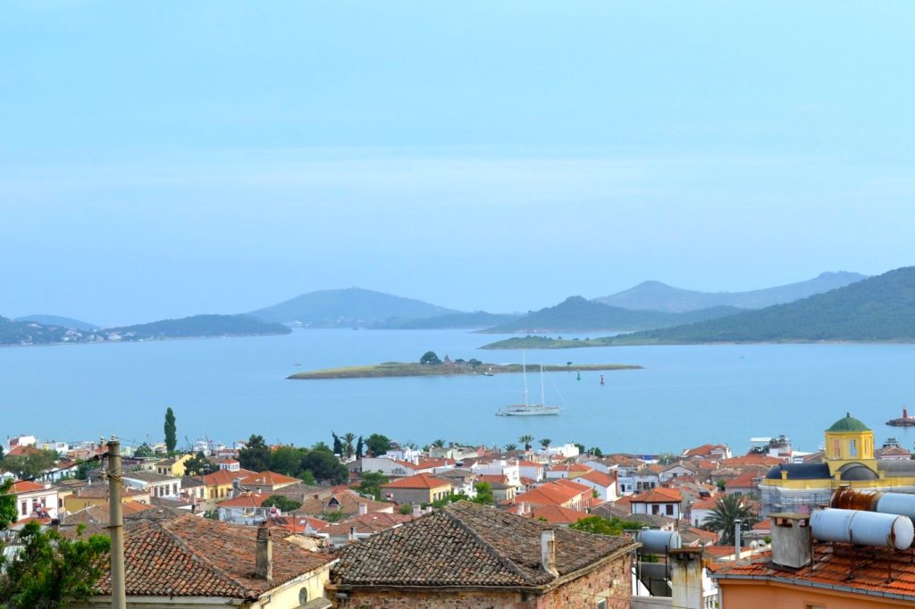 Cunda town and Aegean Sea view