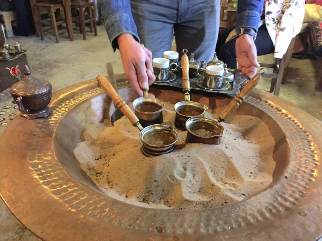 Turkish coffee in sand, Sirince Turkey